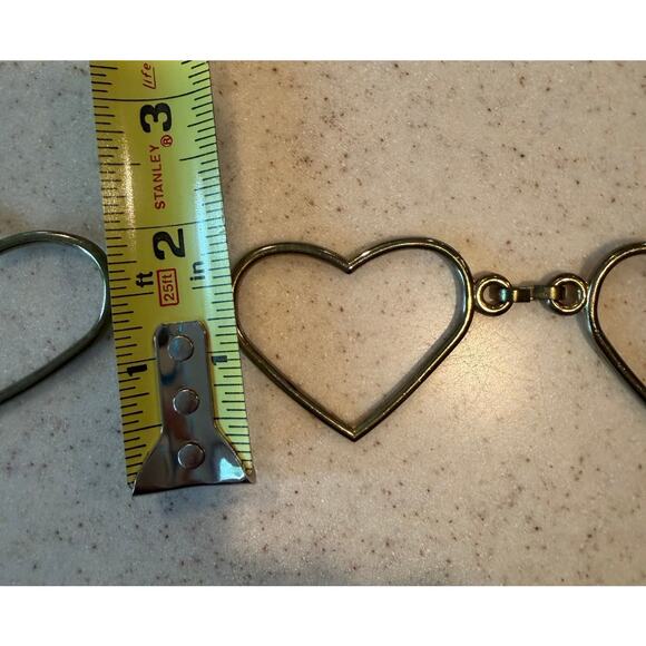 Silver heart outlined link chain belt 42” each heart is 2x2” Y2K Glam Boho Chic main image 5